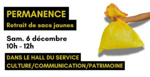 Permanence sacs jaunes @ Hall des services Culture/Communication/Patrimoine | Mortagne-sur-Sèvre | Pays de la Loire | France